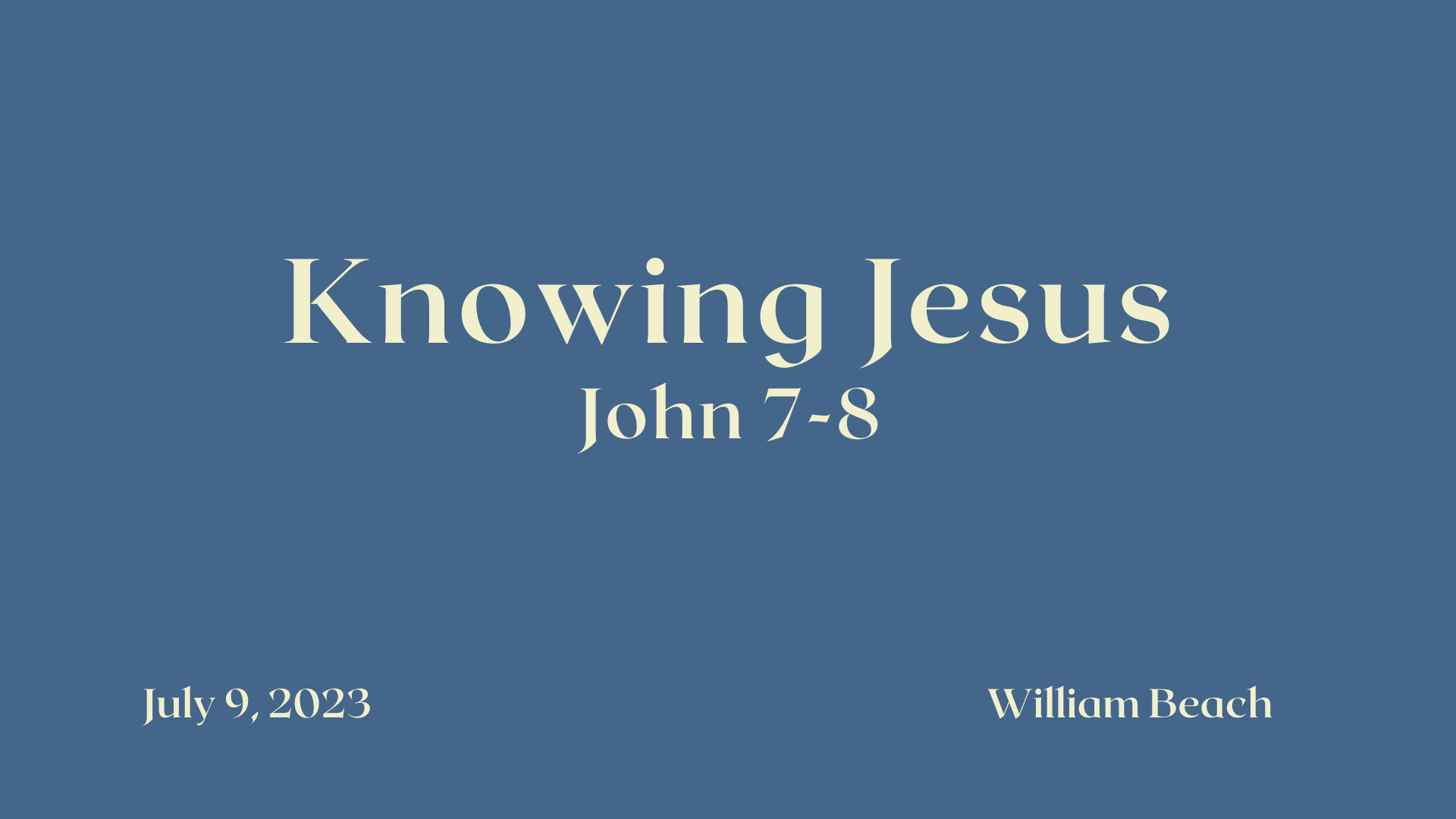 Knowing Jesus